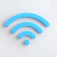 3D wireless internet symbol representing business internet solutions for improved office WiFi connectivity.